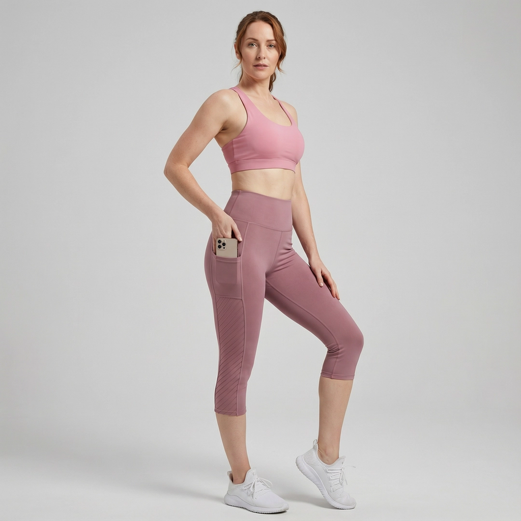 High-Waist Mesh Capris